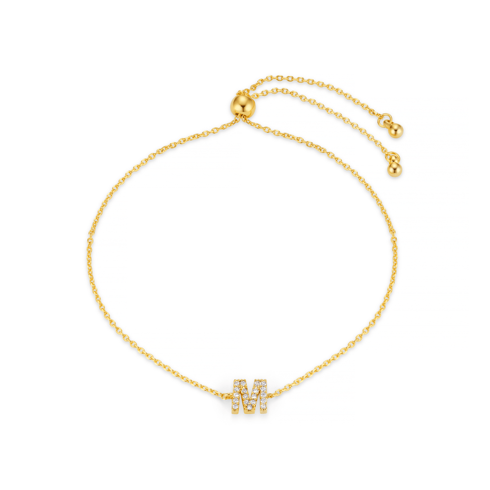 orelia M Pave Initial Slider Bracelet
