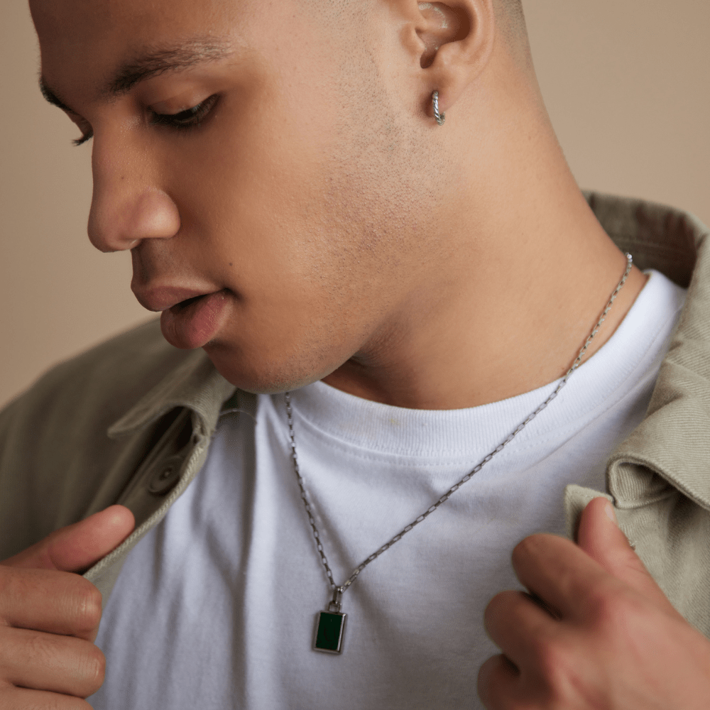 Orelia Malachite Tag Necklace