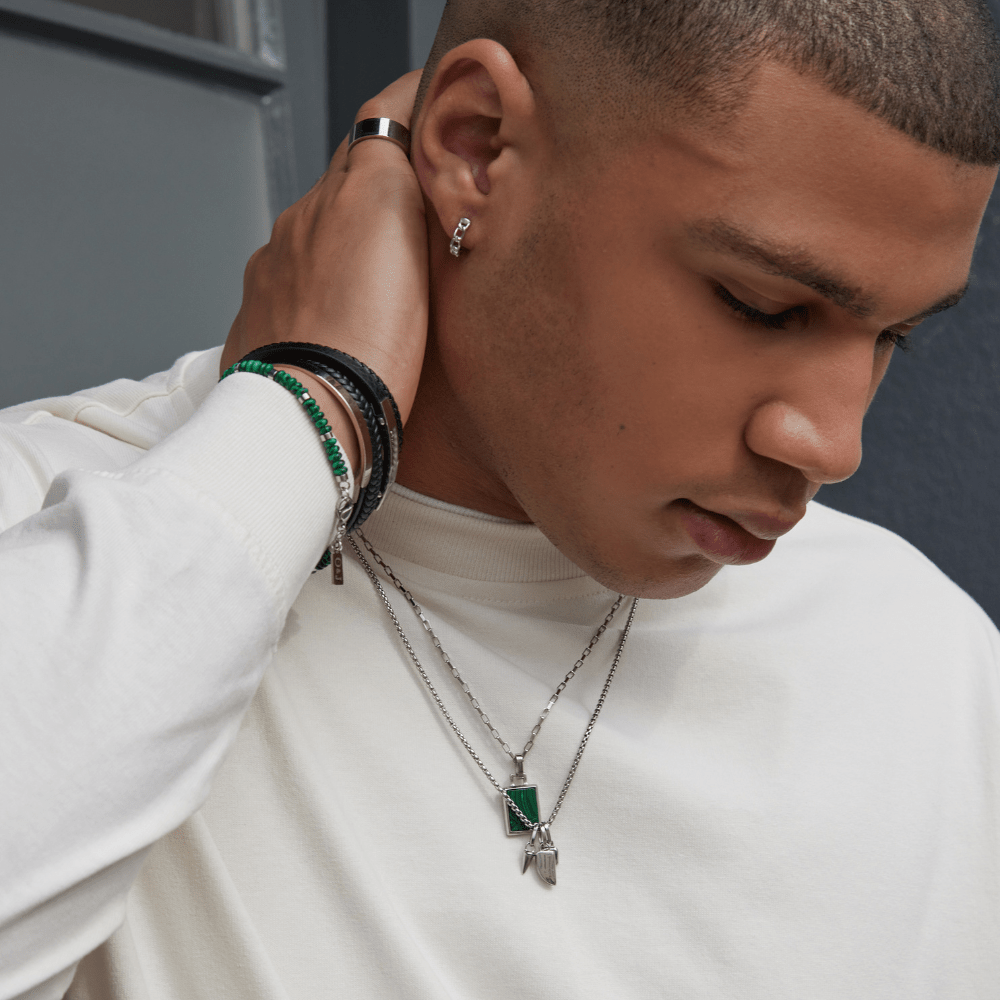 Orelia Malachite Tag Necklace