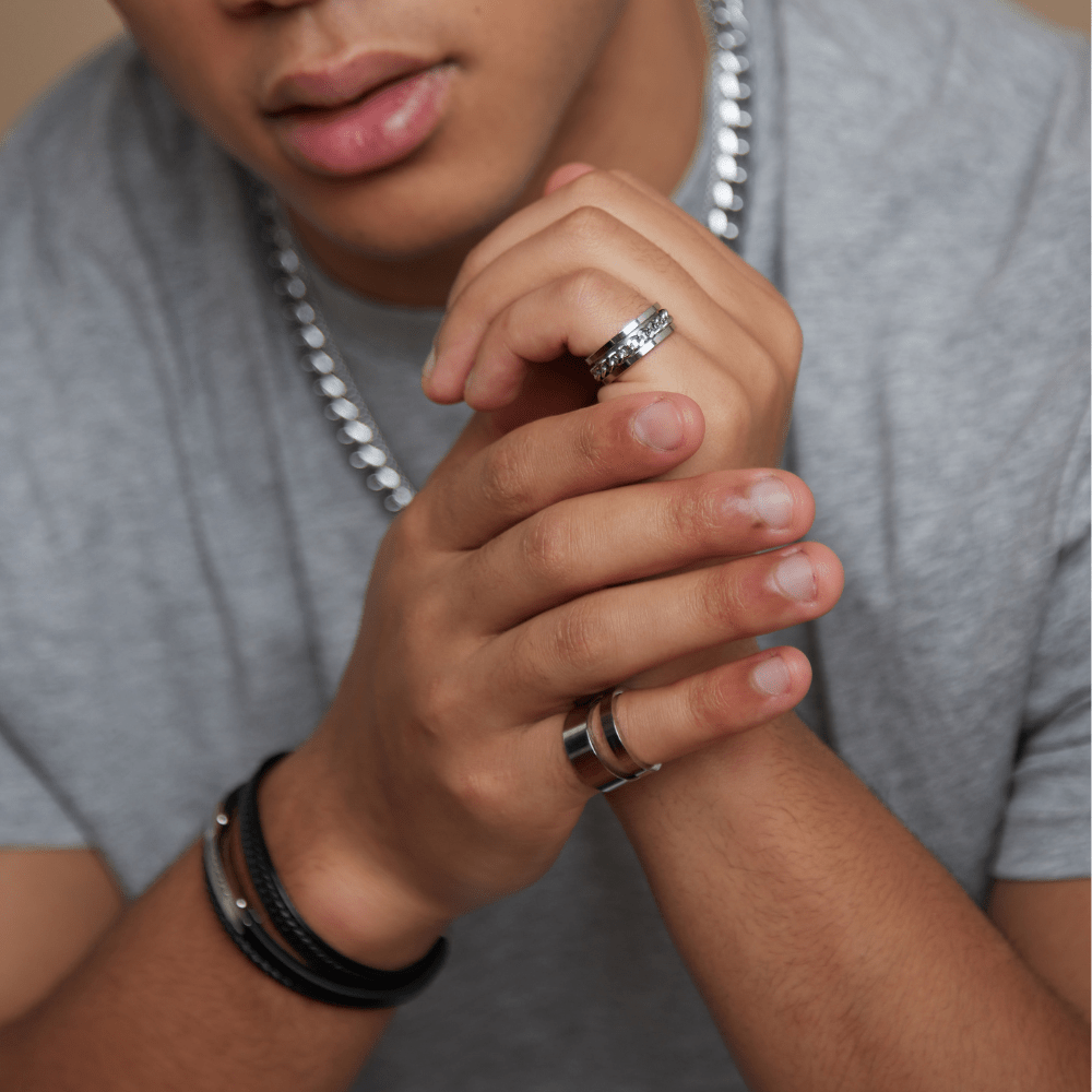 Orelia Metal Stacking Ring Set - Silver