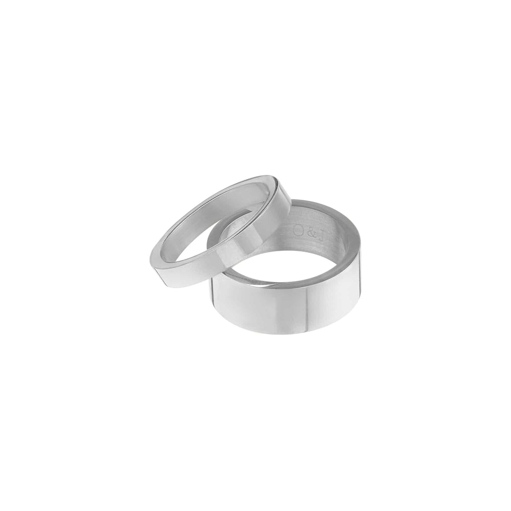 orelia Metal Stacking Ring Set - Silver