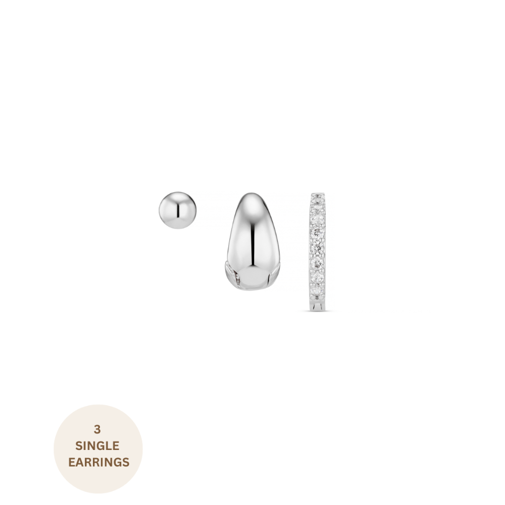 orelia Micro Hoop Ear Stacking Set Silver