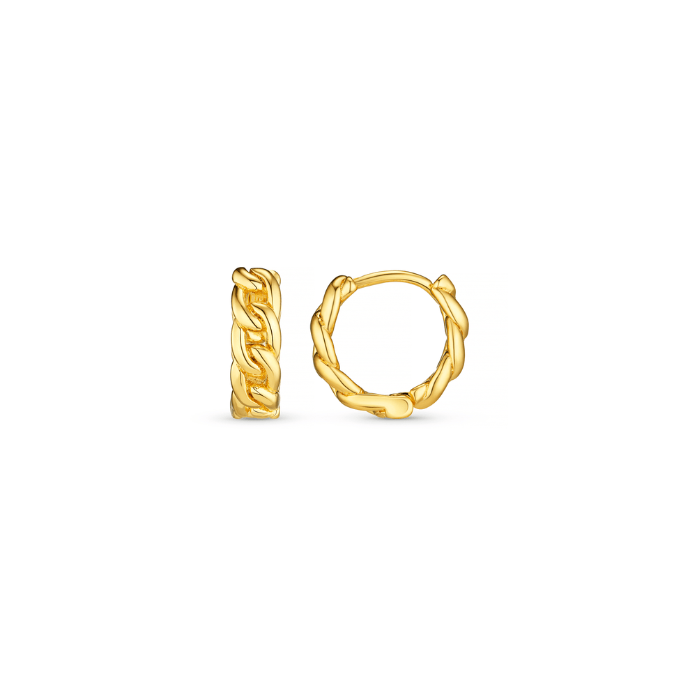 orelia Mini Chain Huggie Hoop Earrings - Gold