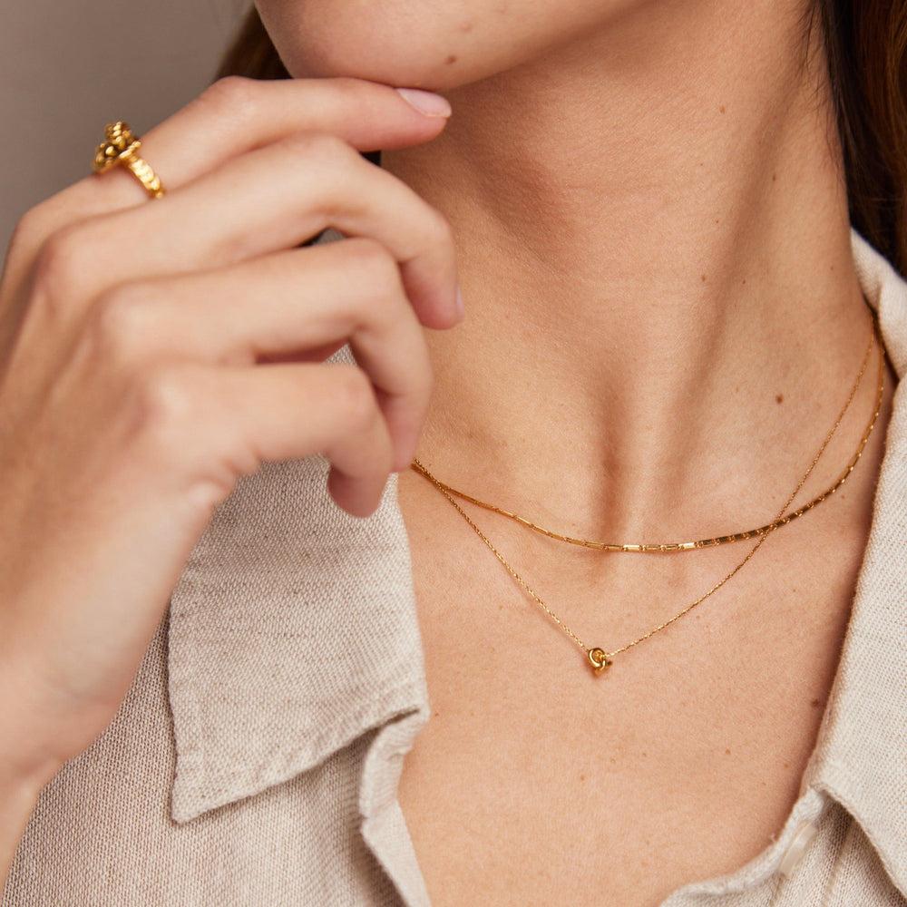 Orelia Mini Knot Fine Collar Necklace - Gold