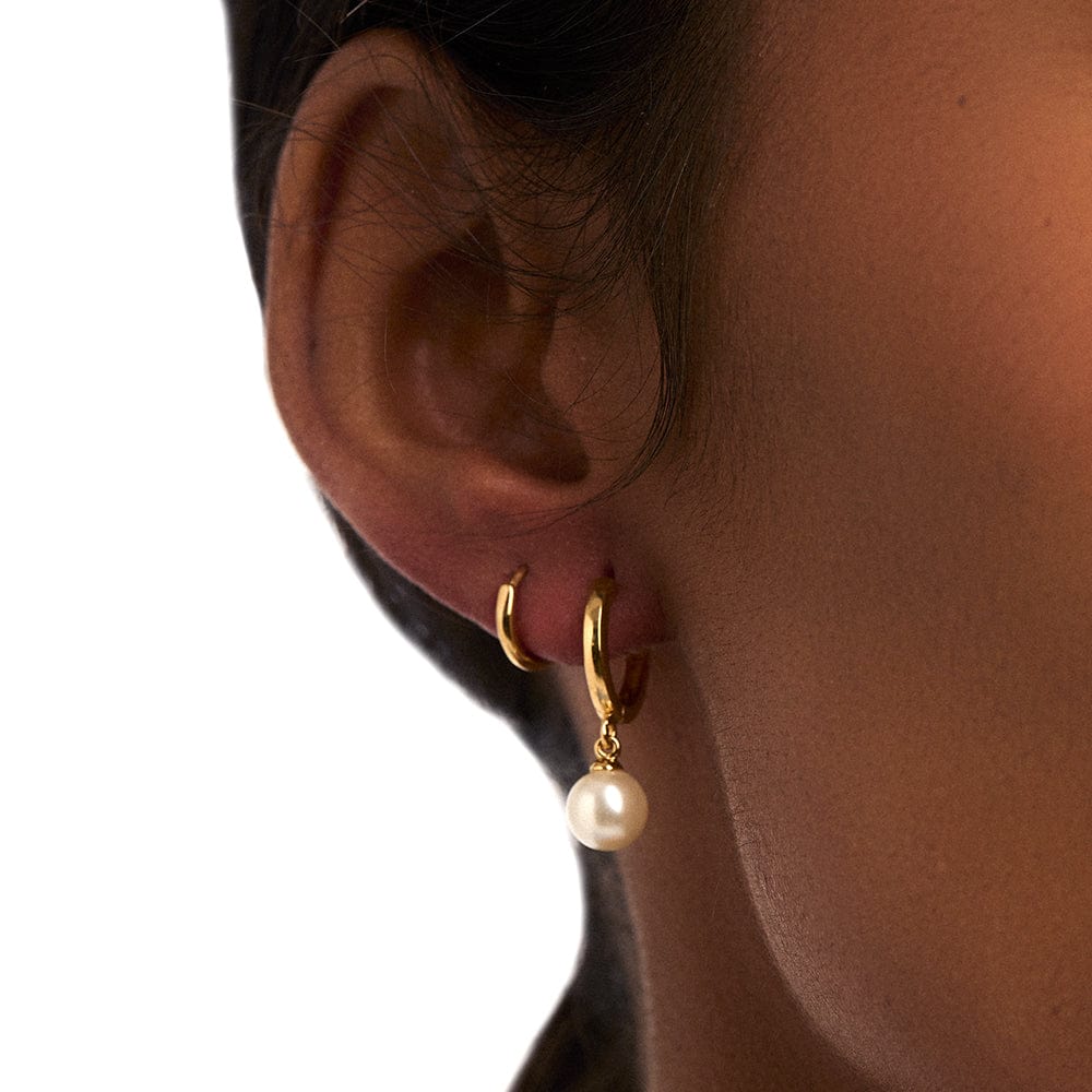 Orelia Mini Micro Hoop Earrings - Gold
