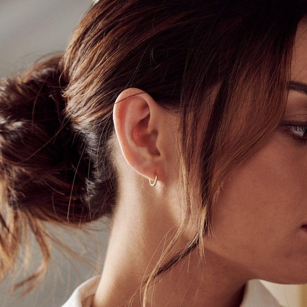 Orelia Mini Micro Hoop Earrings - Gold