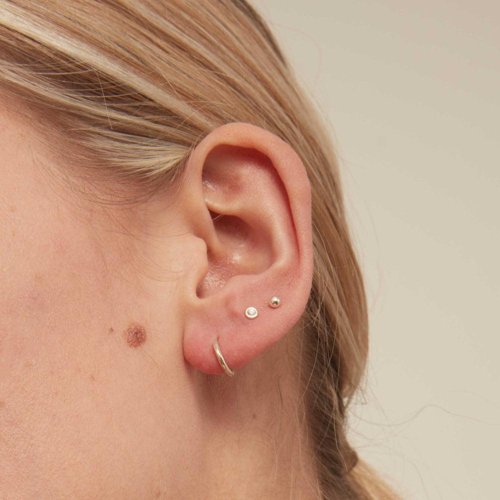 Orelia Mini Micro Hoop Earrings - Silver