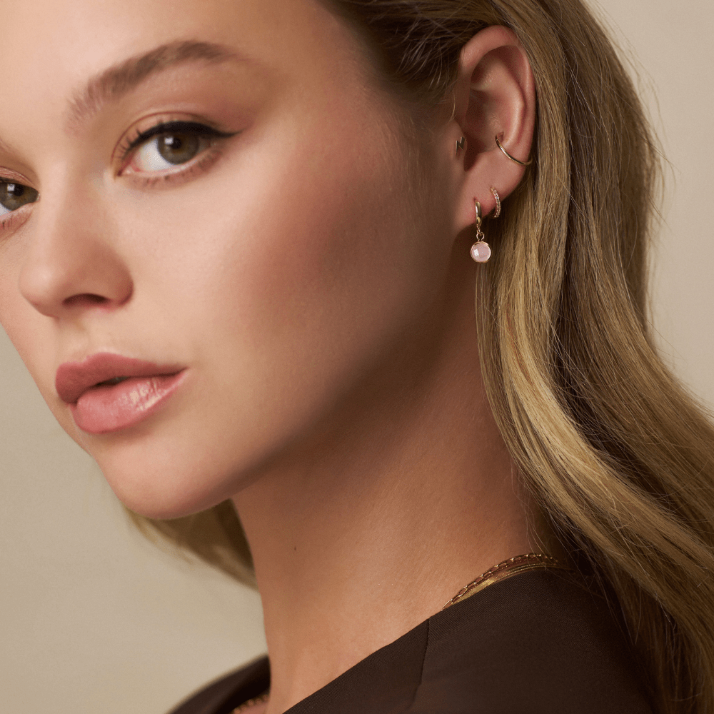 Orelia Mini Micro Rose Water Opal Drop Earrings