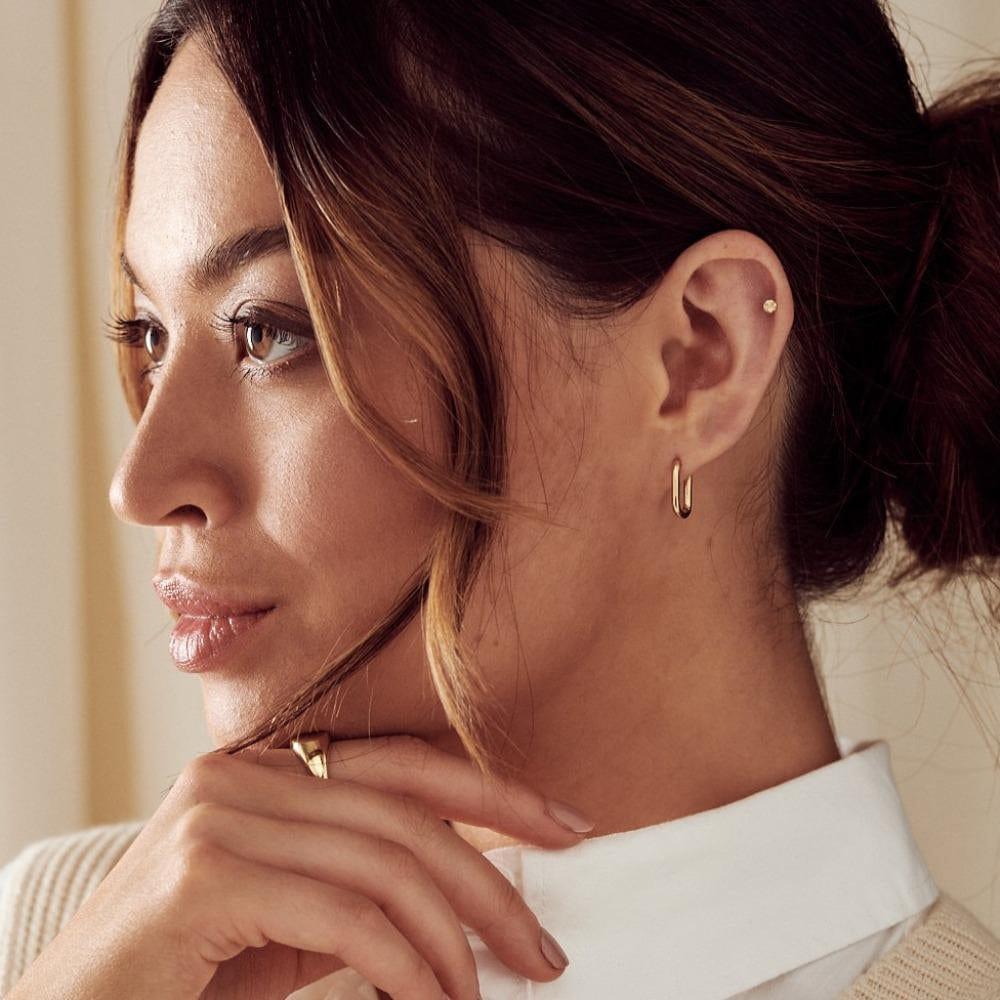 Orelia Mini Oval Hoop Earrings - Gold