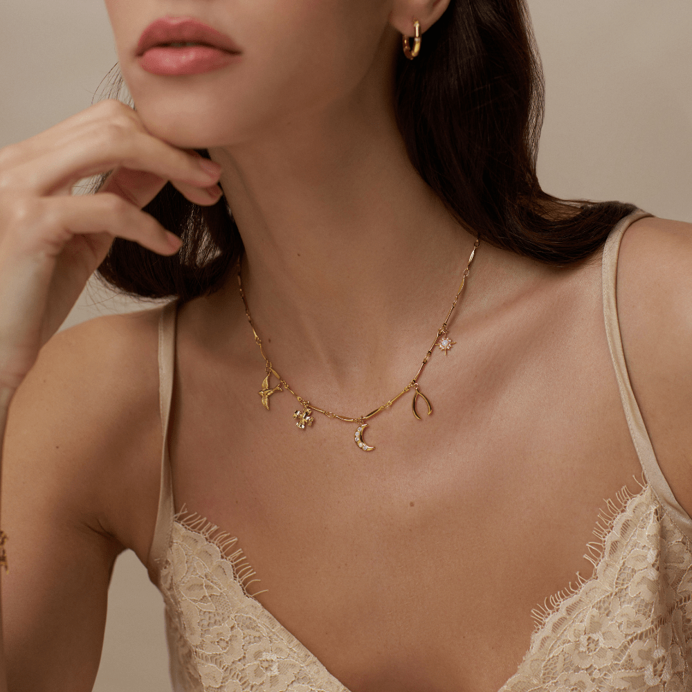 Orelia Mixed Lucky Charm Necklace