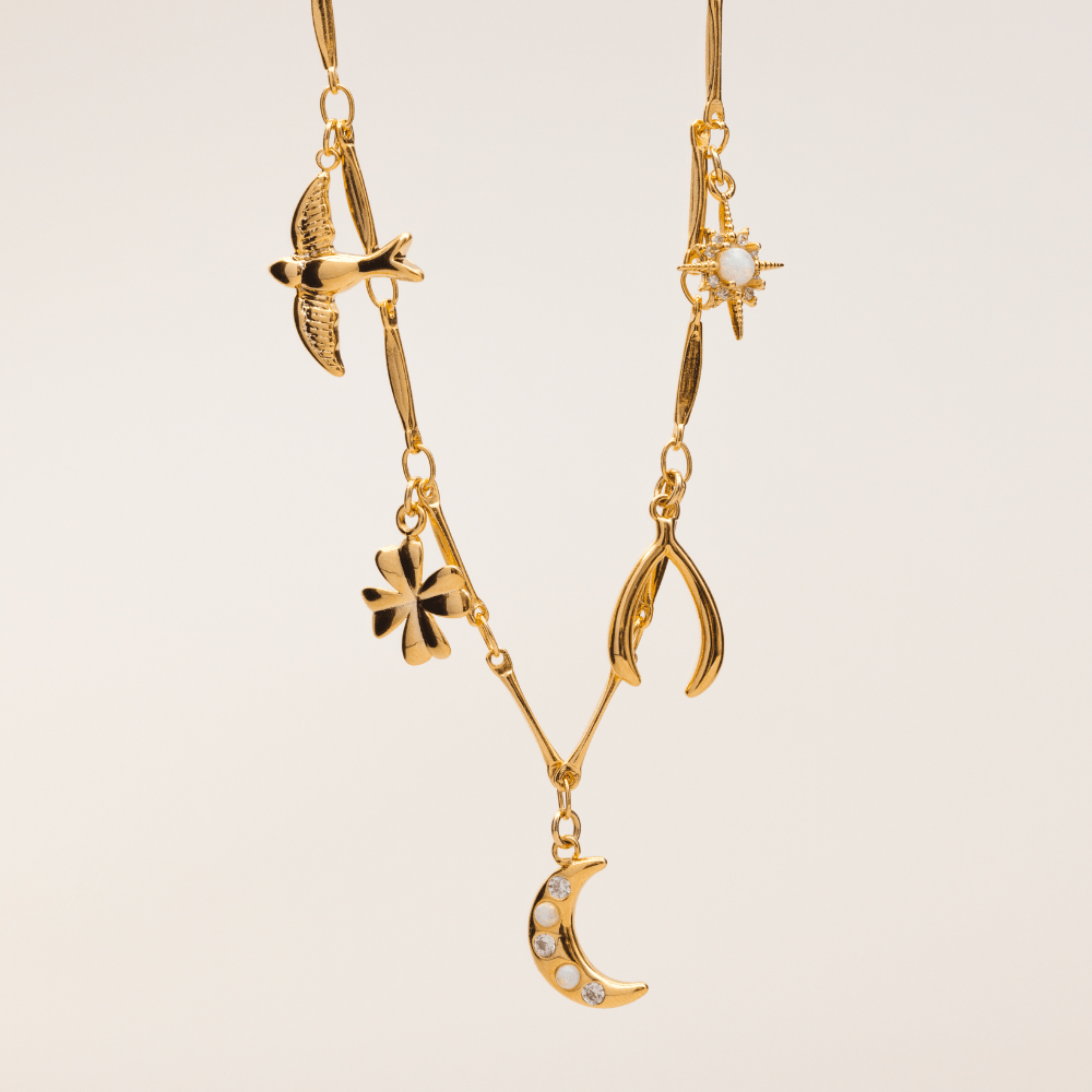 Orelia Mixed Lucky Charm Necklace