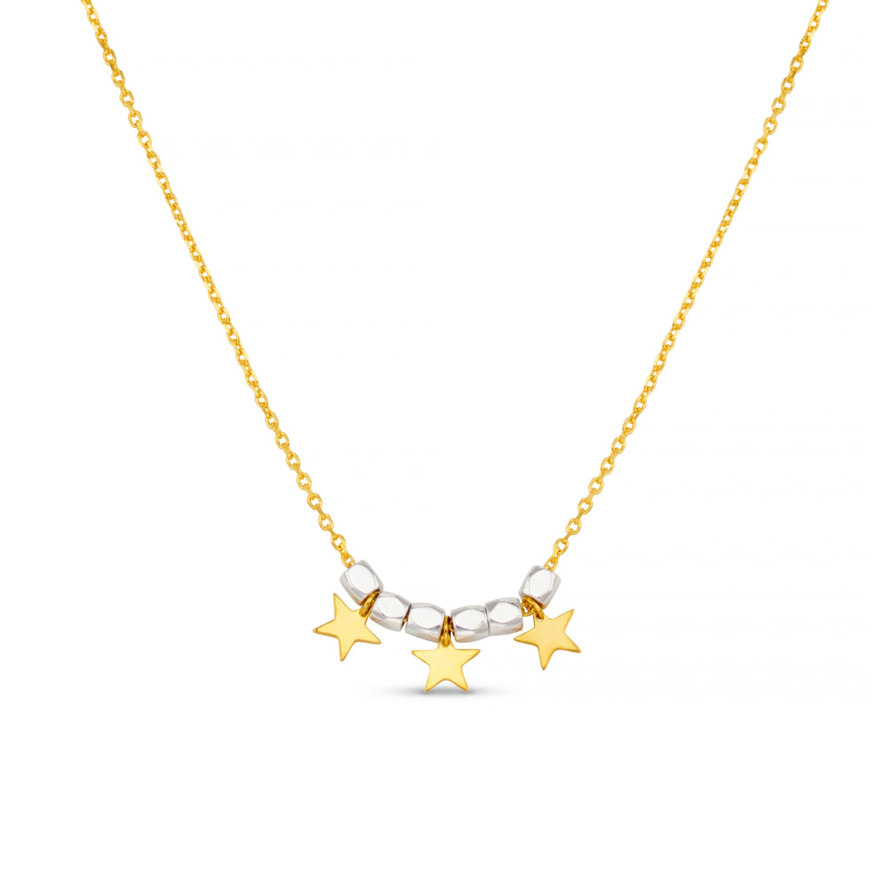 orelia Mixed Plate Bead & Star Charm Necklace
