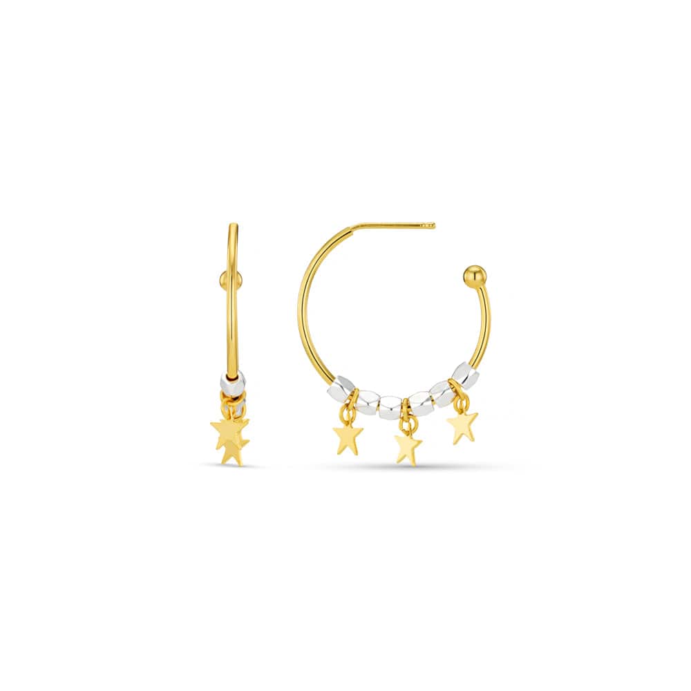 orelia Mixed Plate Bead & Star Hoop Earrings