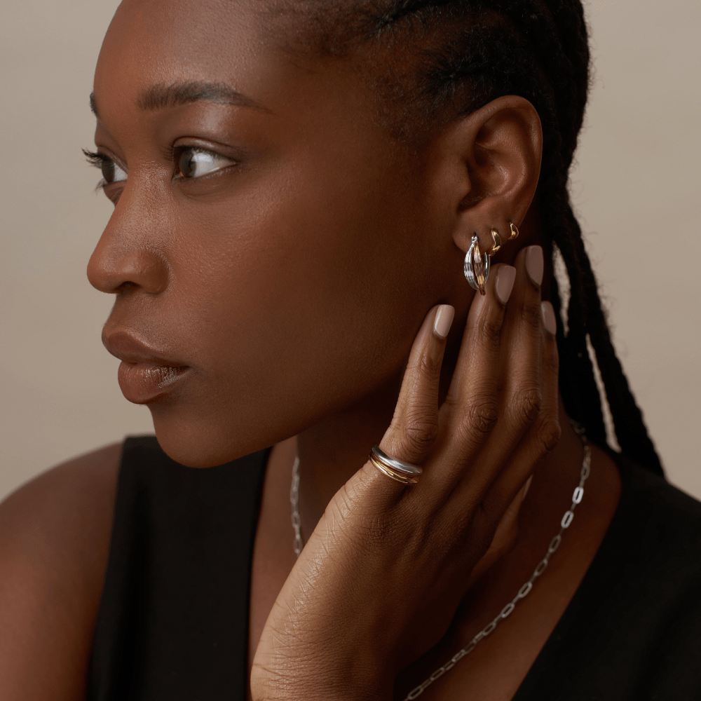 Orelia Mixed Plate Domed Ring Pack