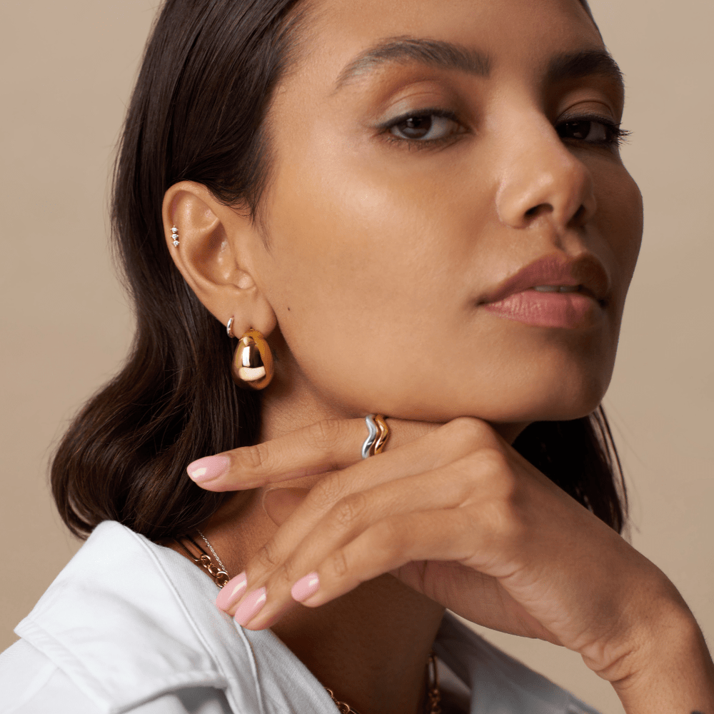 Orelia Mixed Plate Wave Ring Stacking Set