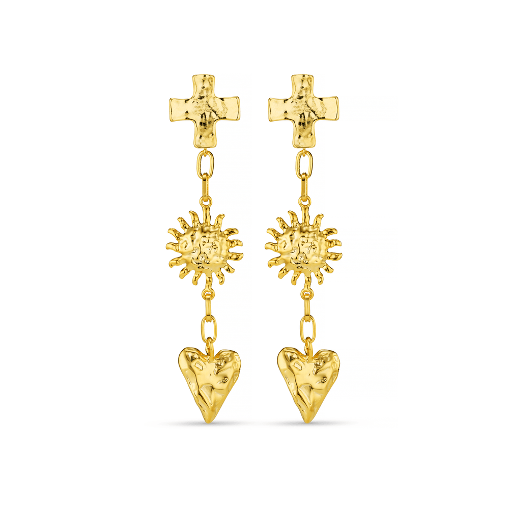 orelia Molten Statement Charm Drop Earrings