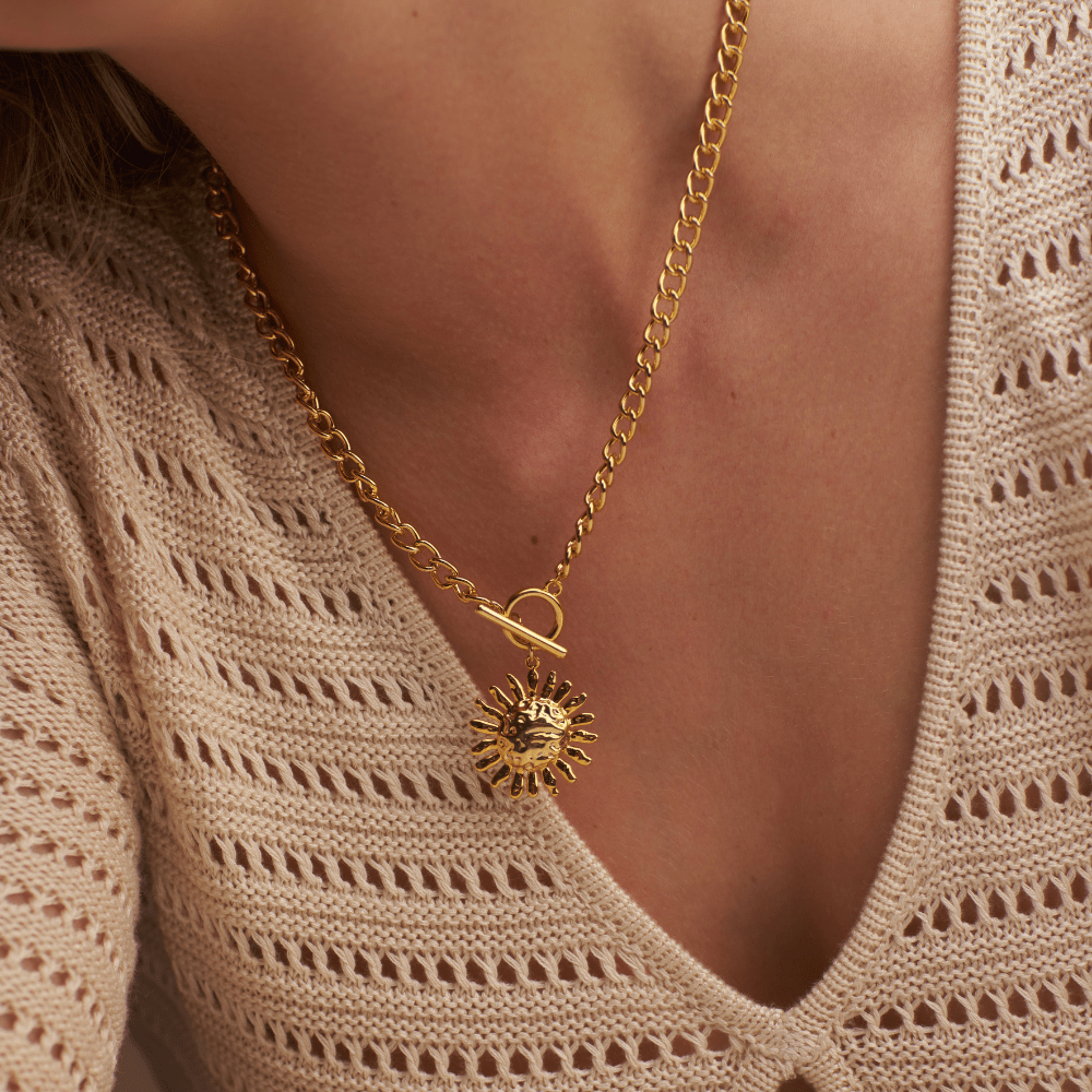 Orelia Molten Sun & T-Bar Necklace