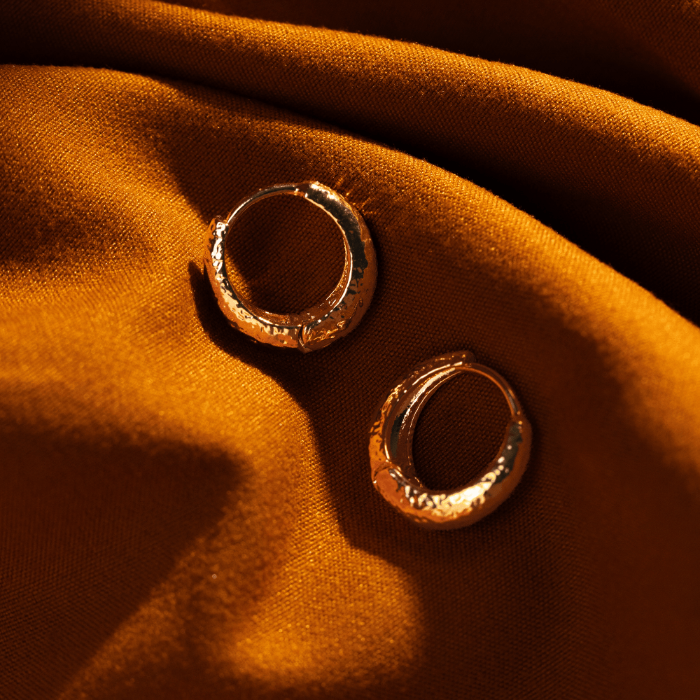 Orelia Molten Tapered Hoop Earrings