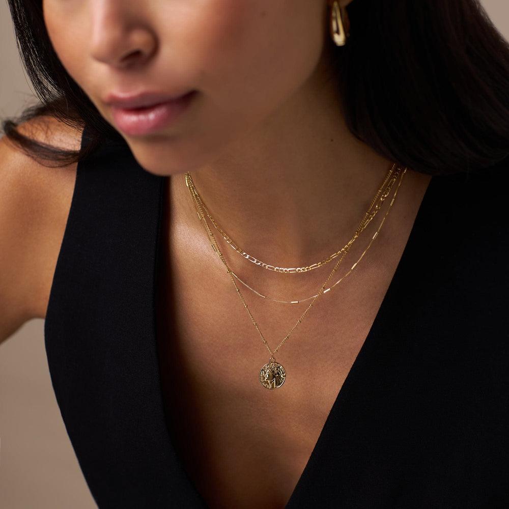 Orelia Multi Row Coin Necklace - Gold
