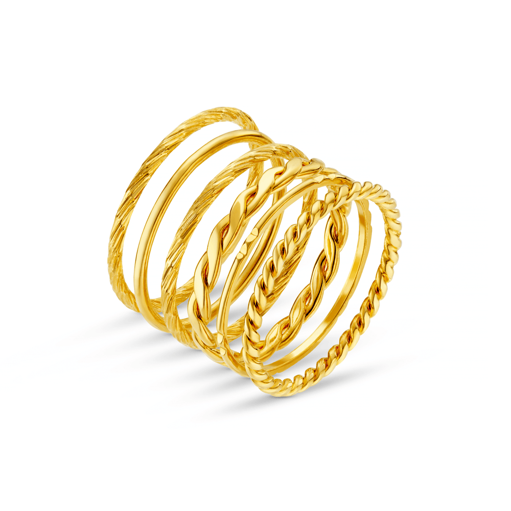 Orelia Multi Stack Ring Set - Gold