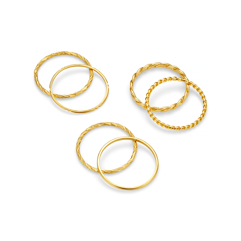 orelia Multi Stack Ring Set - Gold