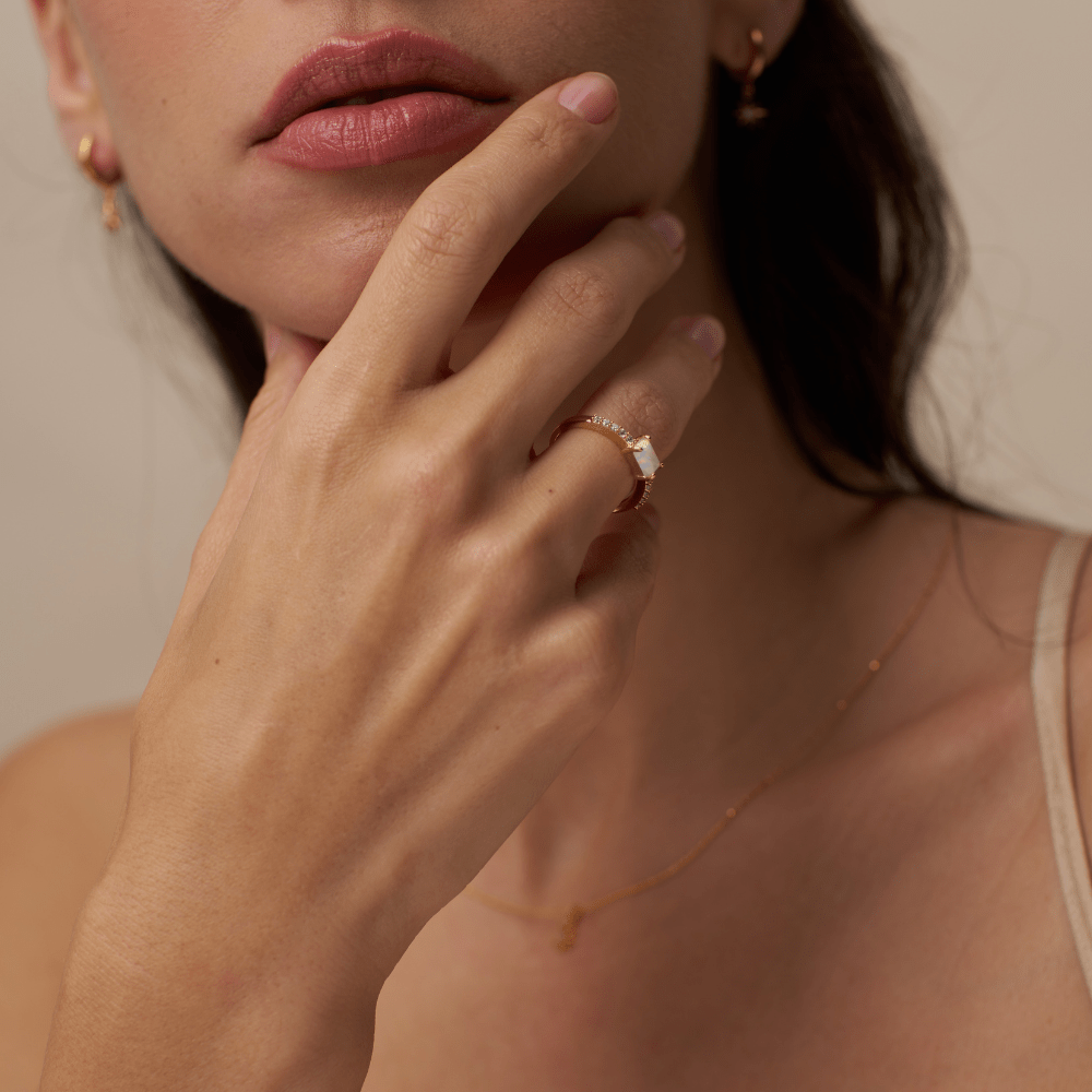 Orelia Opal & Crystal Ring