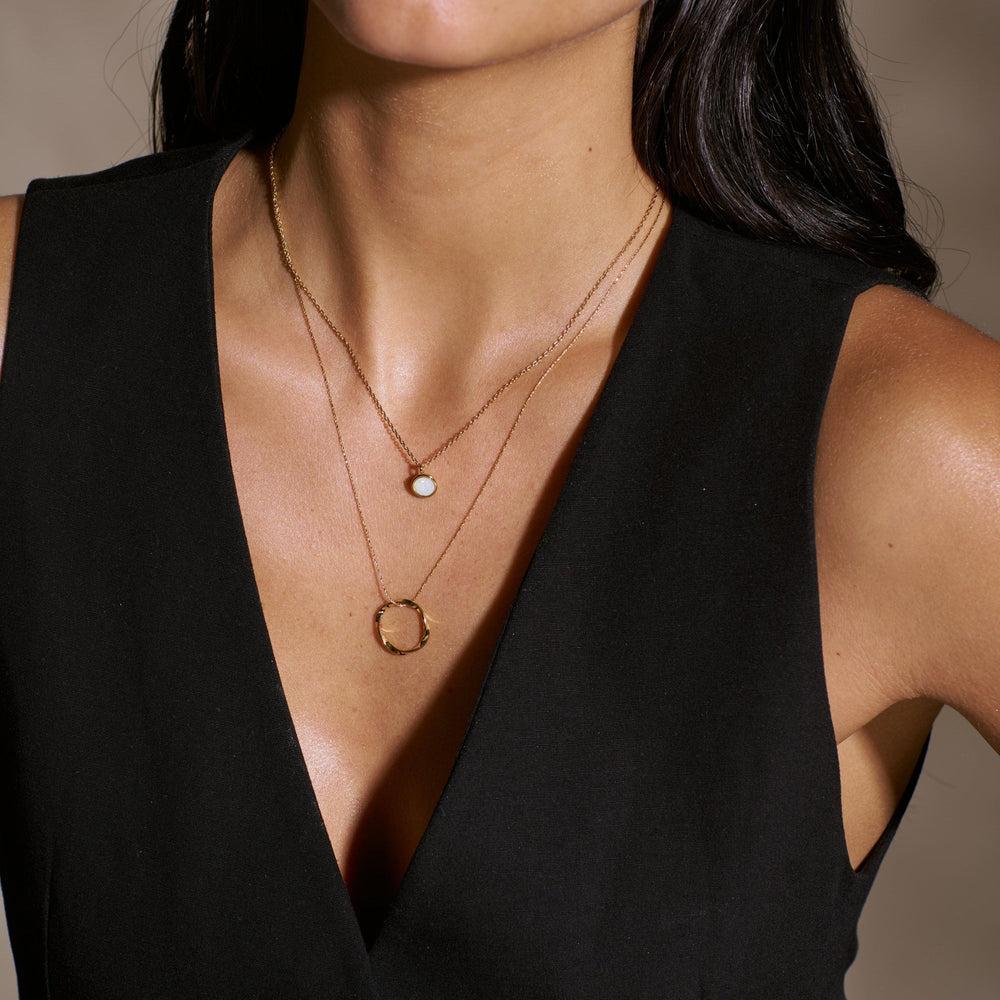 Orelia Open Circle Mid Length Necklace - Gold