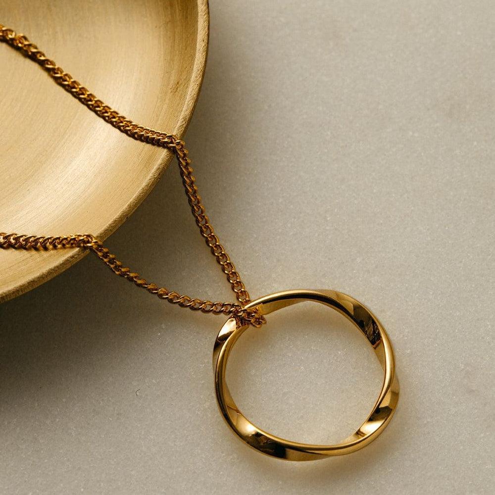 Orelia Open Circle Mid Length Necklace - Gold