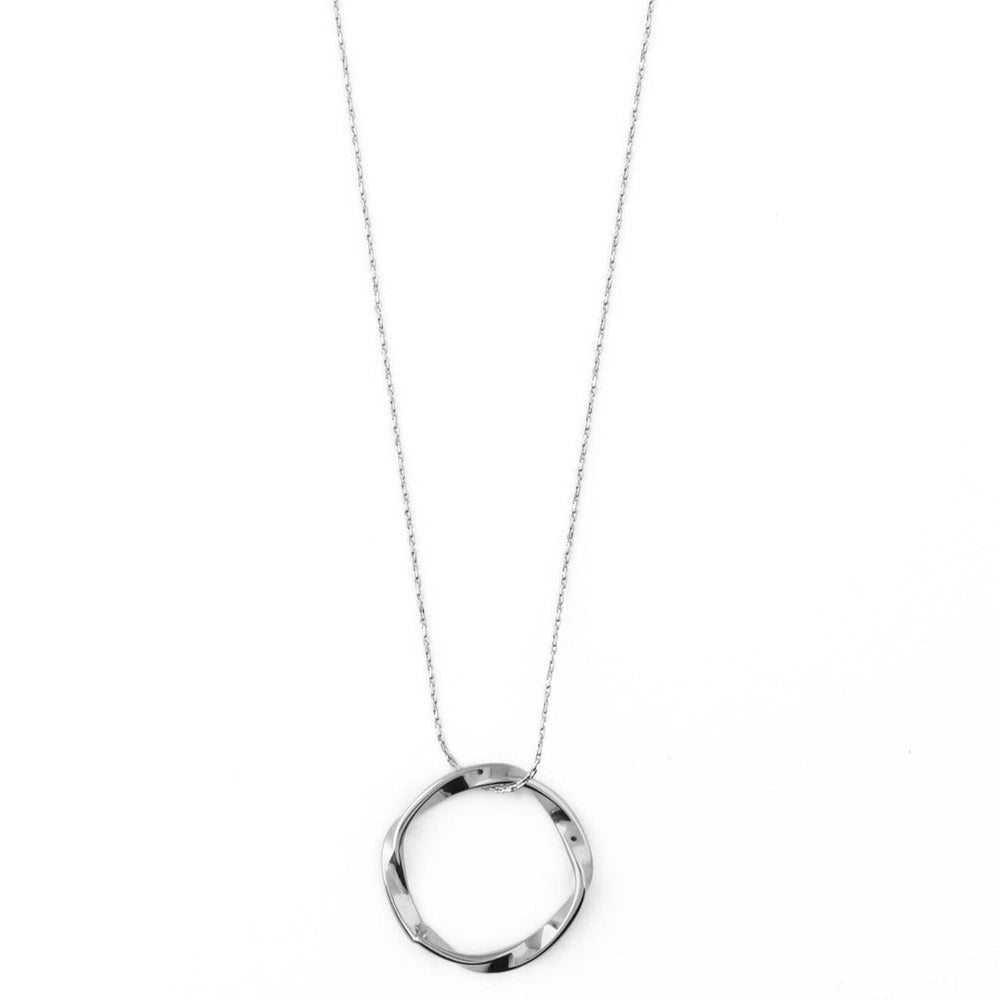 orelia Open Circle Mid Length Necklace - Silver