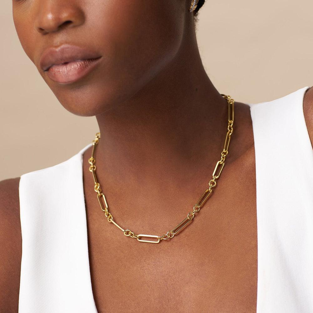 Orelia Open Rectangular Link Necklace