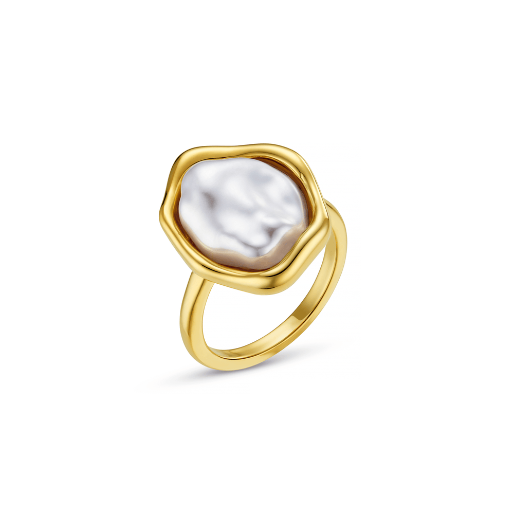 orelia Organic Molten Pearl Ring