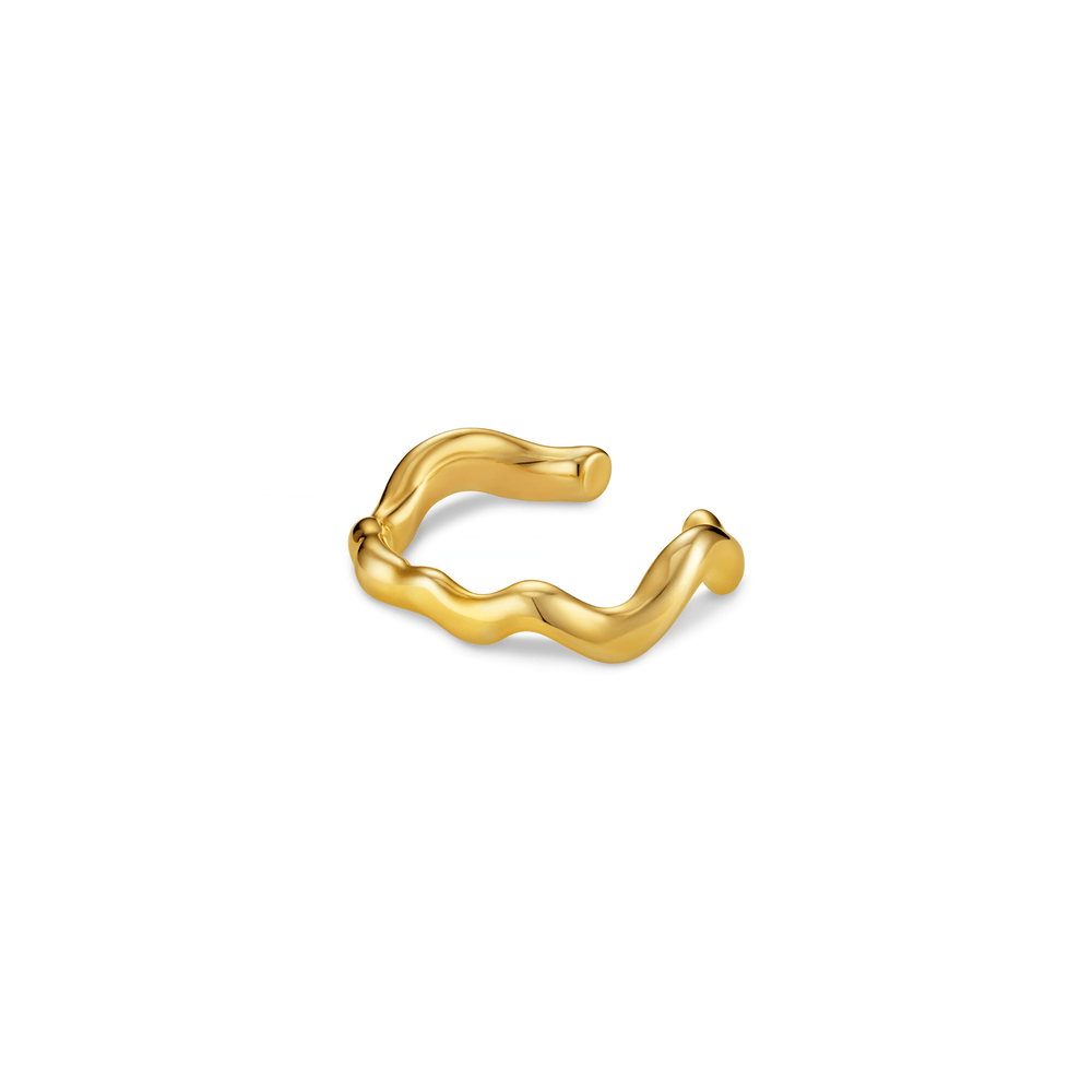 orelia Organic Wave Ear Cuff - Gold