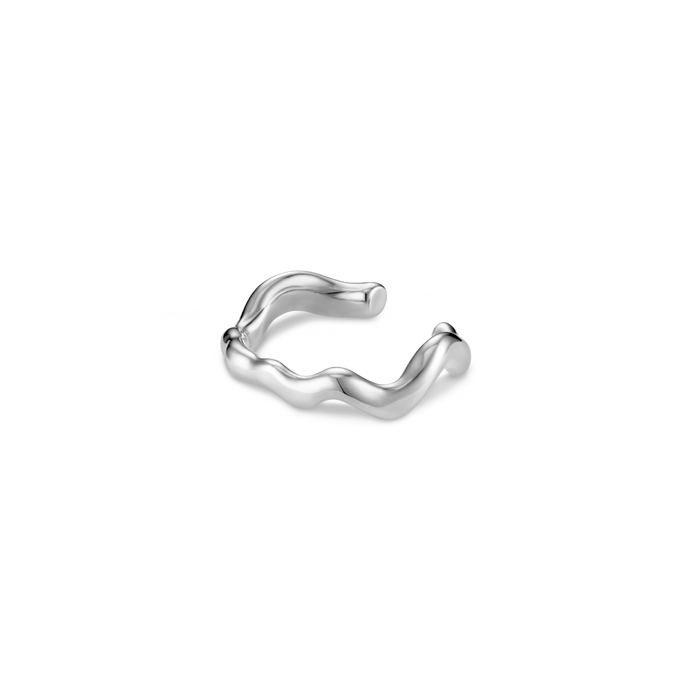 orelia Organic Wave Ear Cuff - Silver