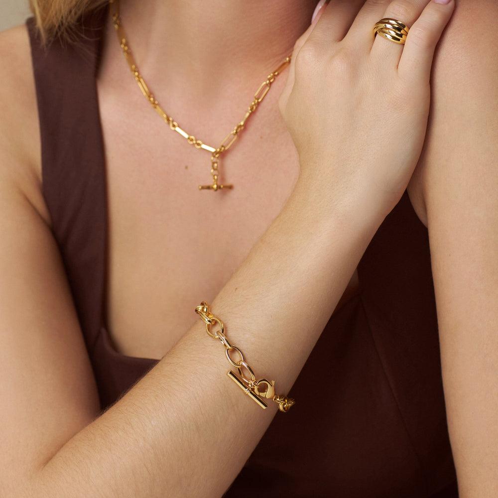 Orelia Oval Link T-Bar Drop Bracelet