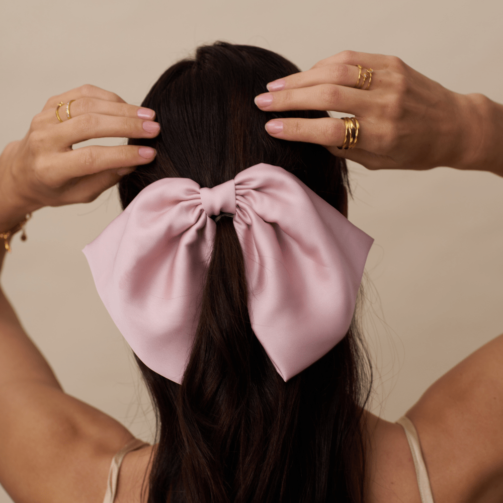 Orelia Oversized Bow Barrette - Pink