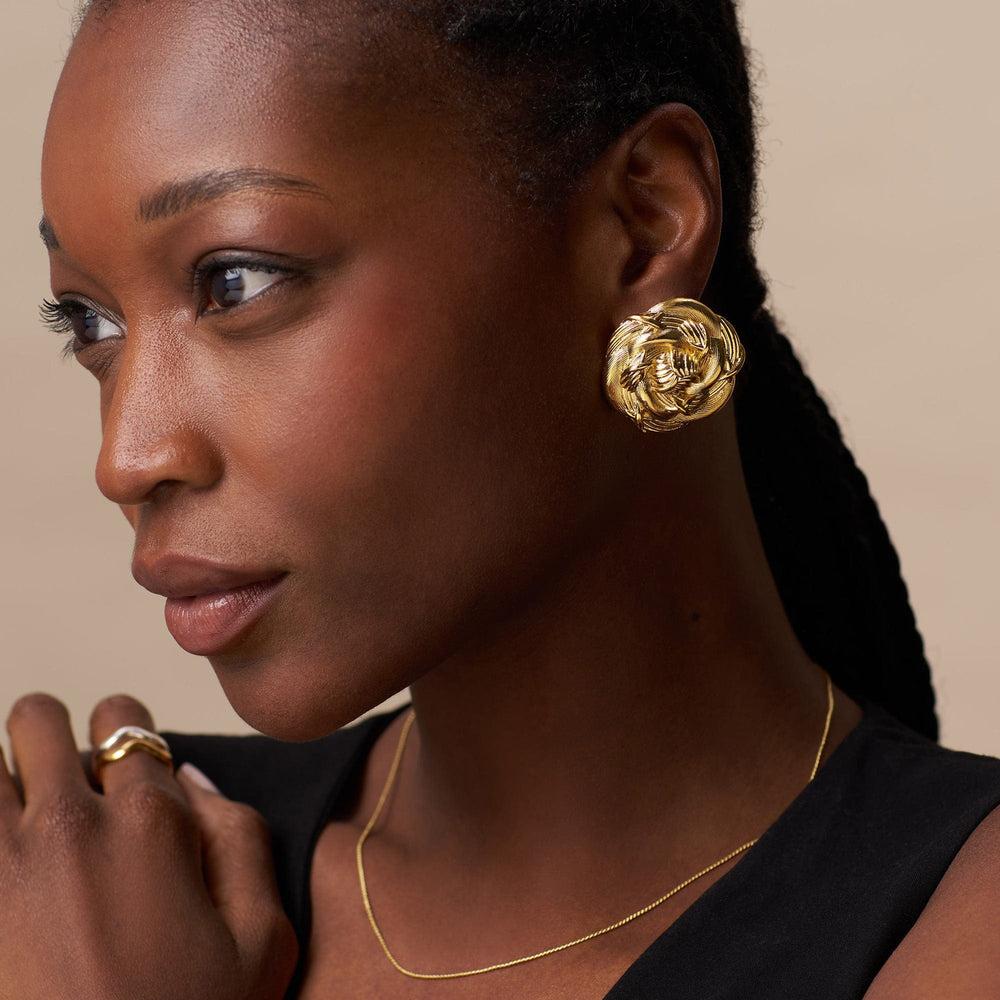 Orelia Oversized Statement Rosette Stud Earrings