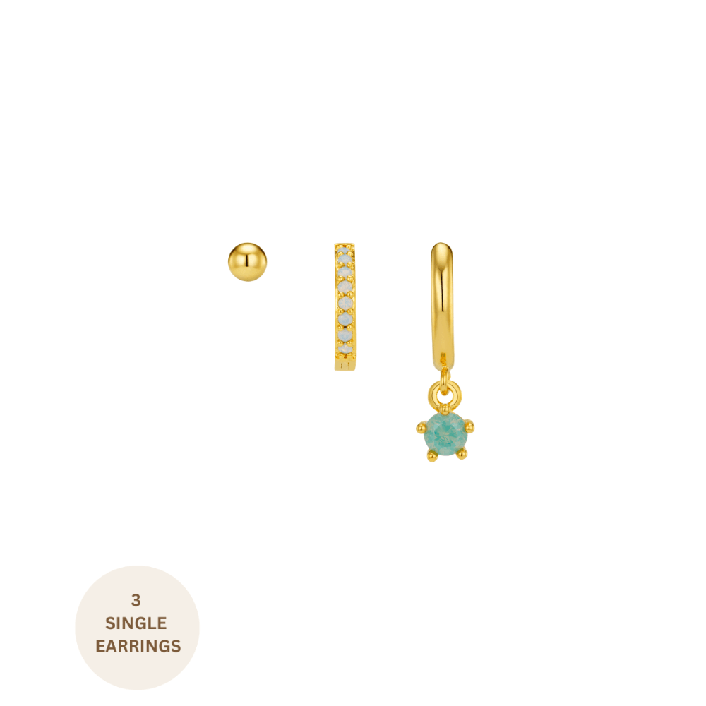 orelia Pacific Opal Micro Ear Stacking Set