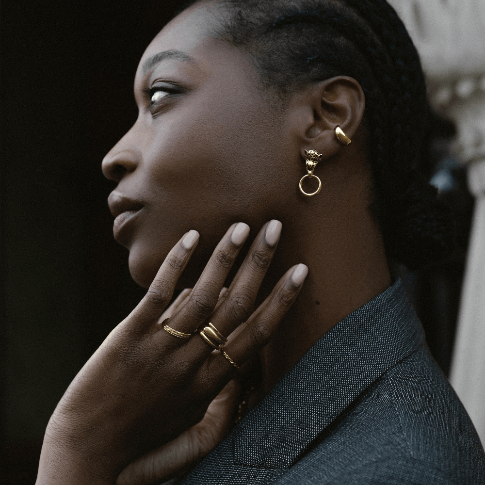 Orelia Panther Doorknocker Earrings