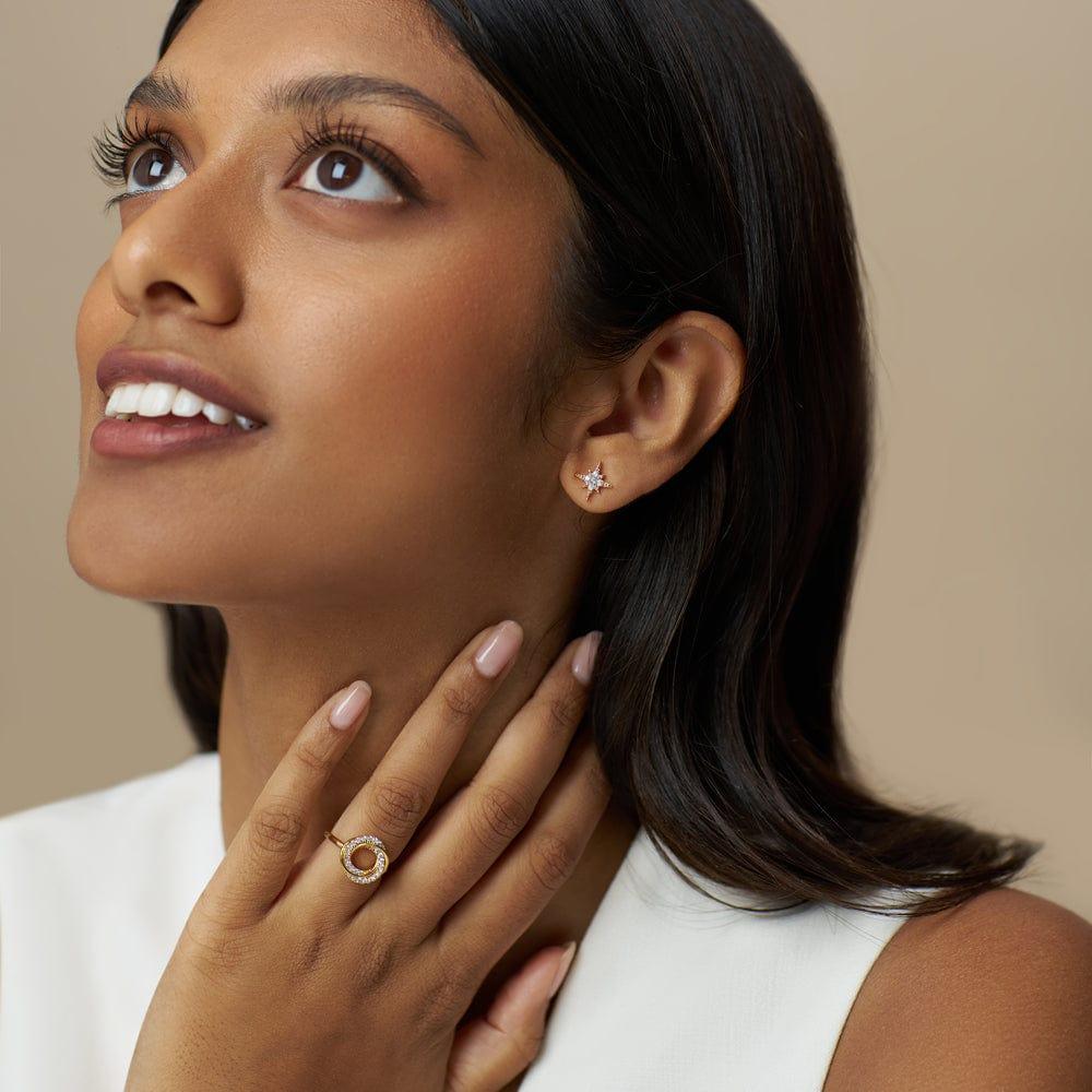 Orelia Pavé Celestial Stud Earrings
