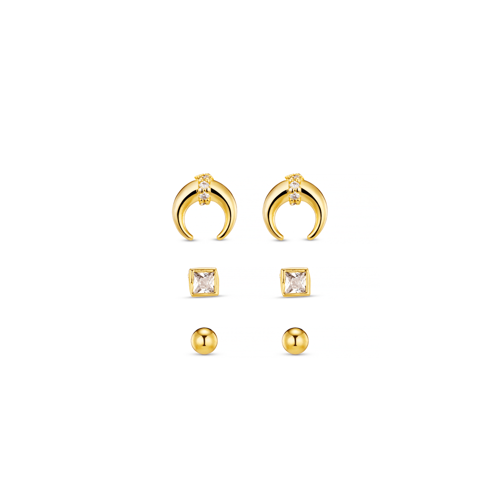 orelia Pave Crescent Stud 6 Pack Ear Party