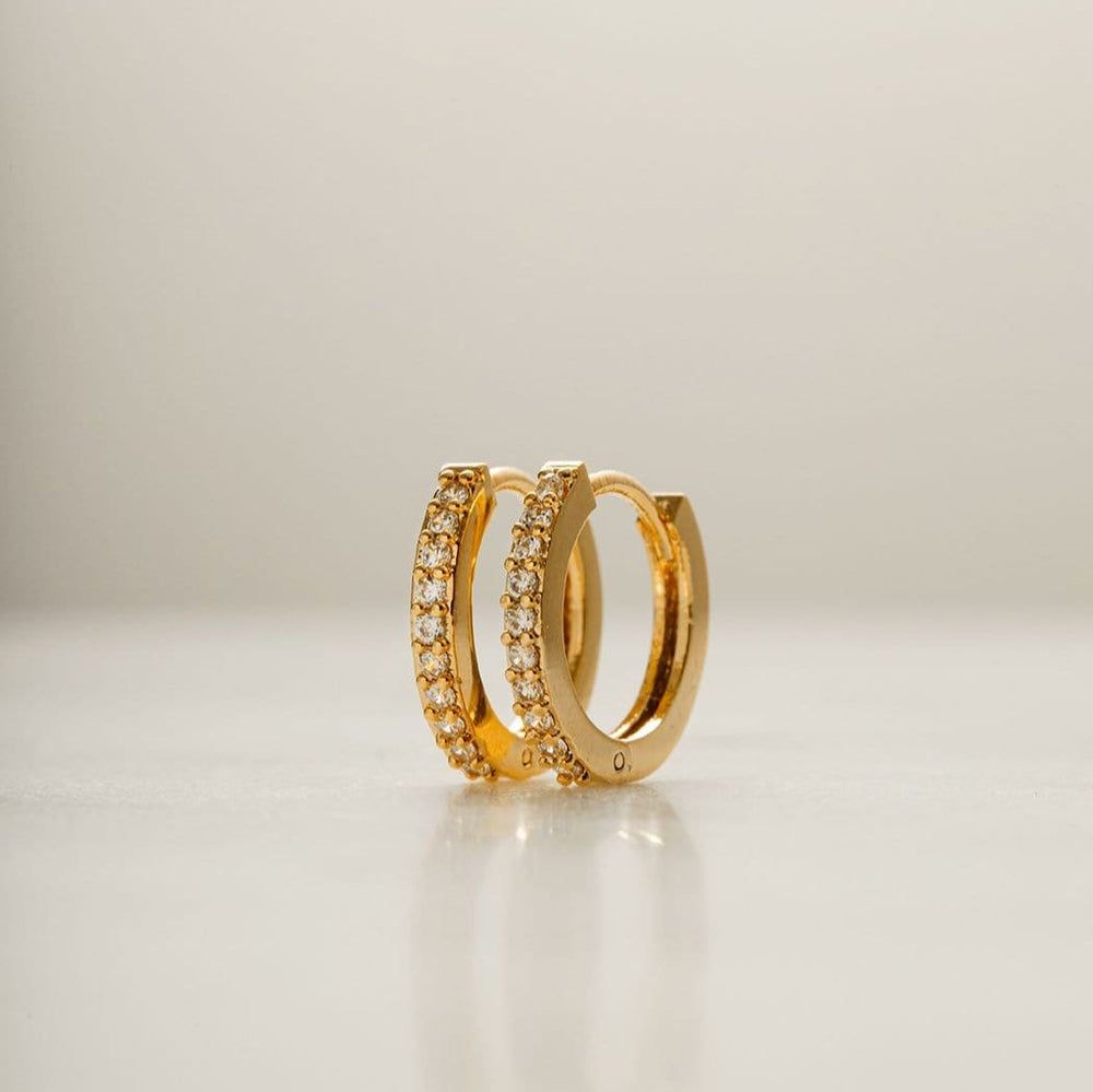 Orelia Pavé Huggie Hoop Earrings - Gold