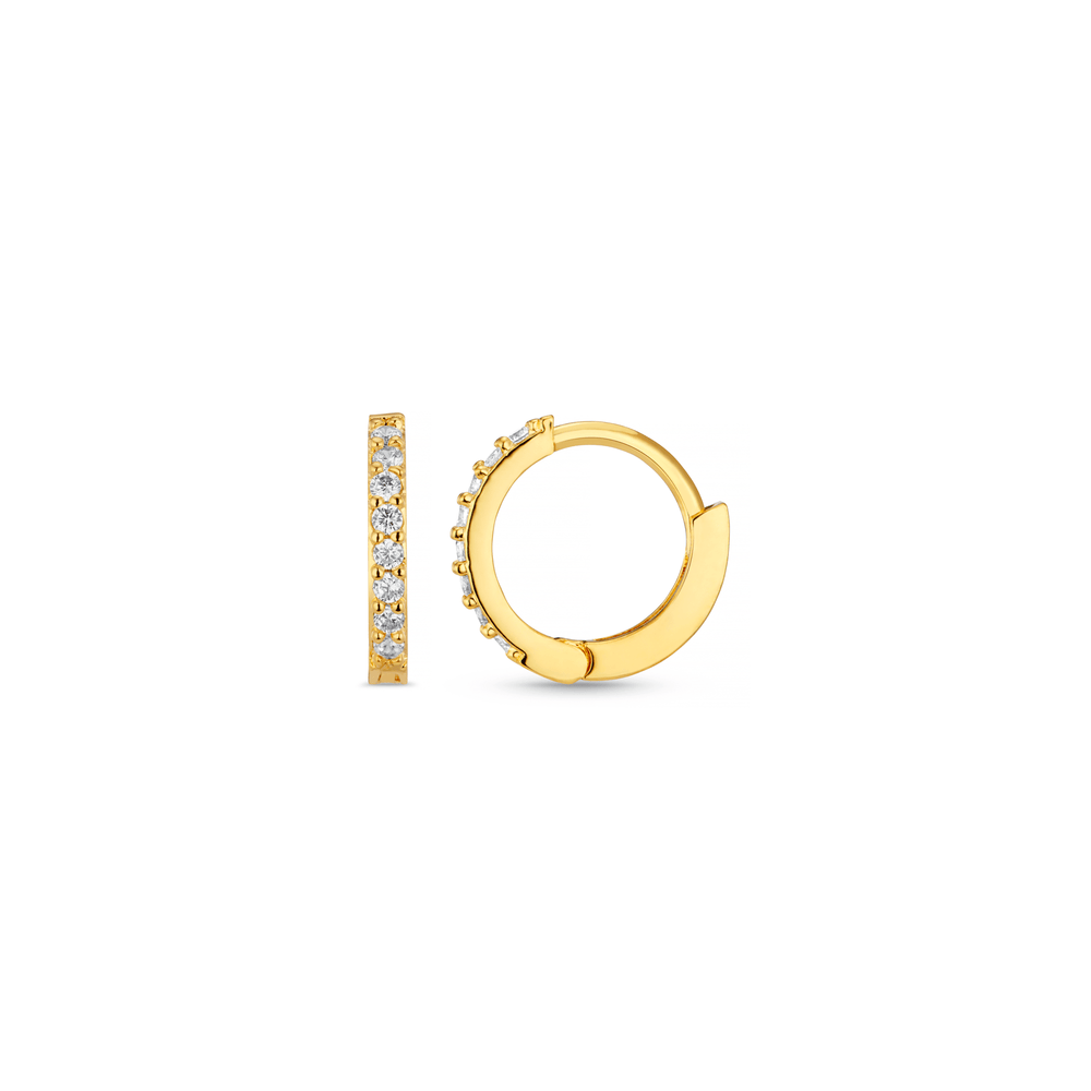 orelia Pavé Huggie Hoop Earrings - Gold
