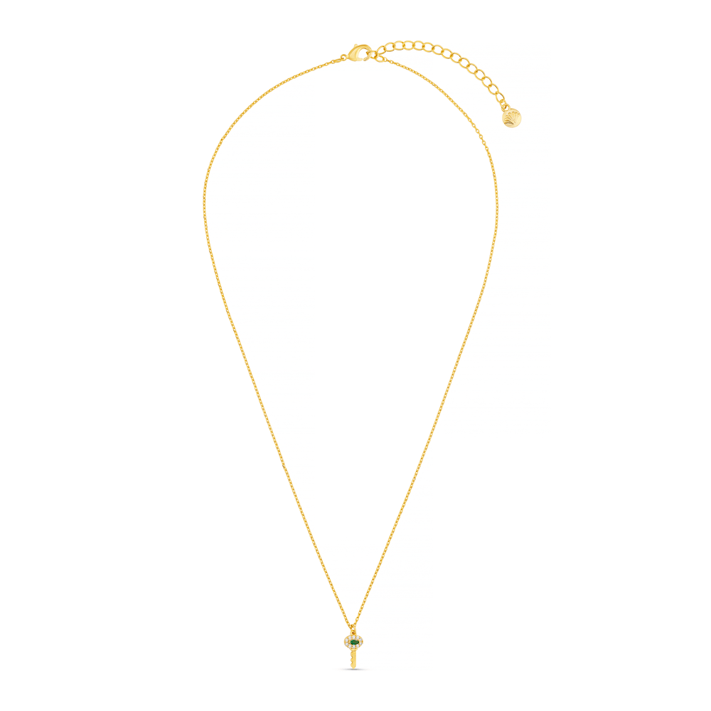 Orelia Pave Key Charm Necklace