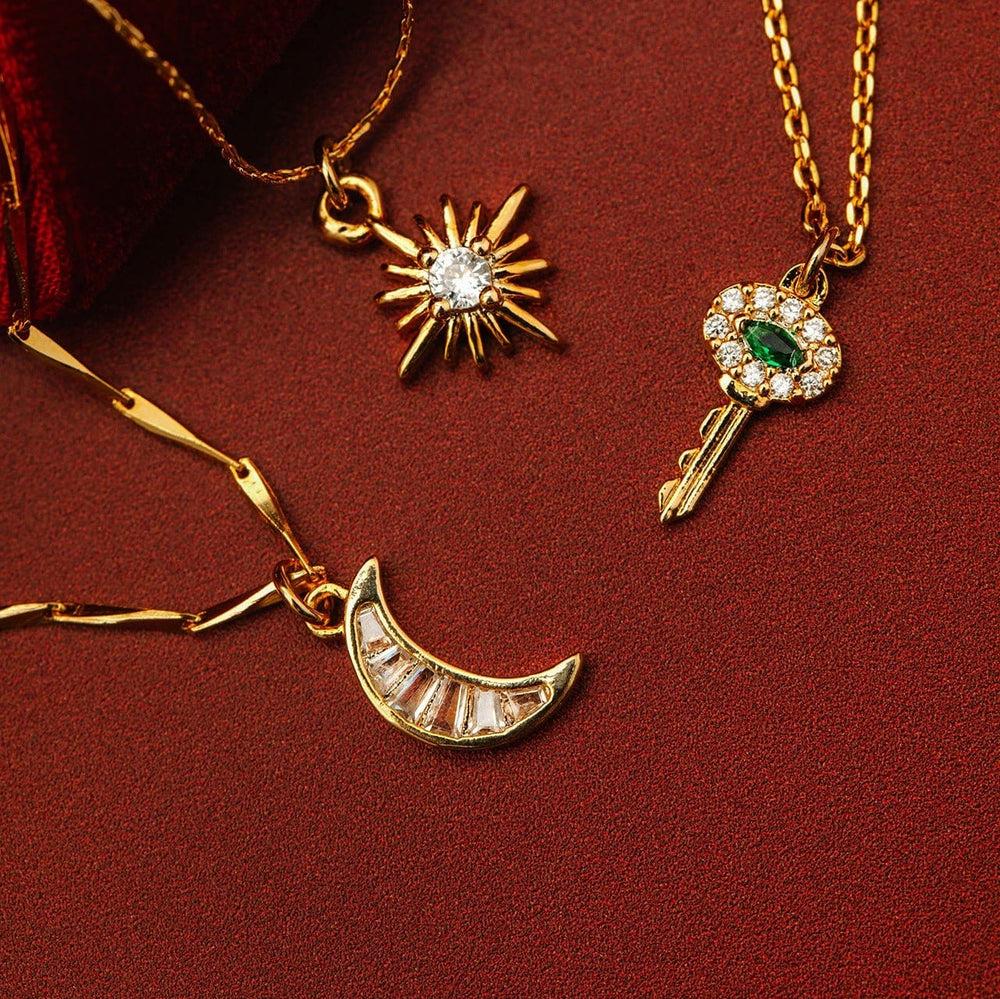 Orelia Pave Key Charm Necklace