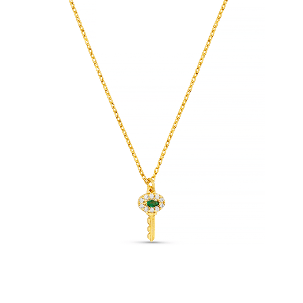 orelia Pave Key Charm Necklace