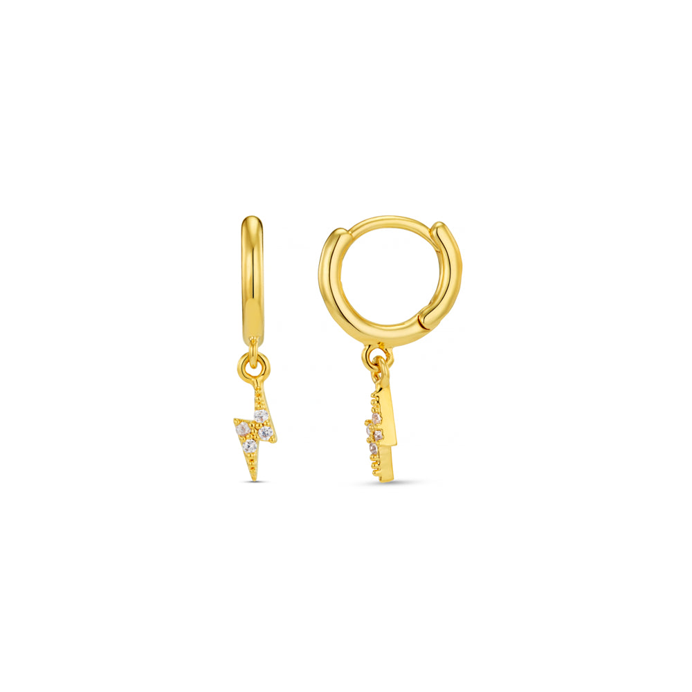 orelia Pavé Lightning Mini Micro Hoop Earrings