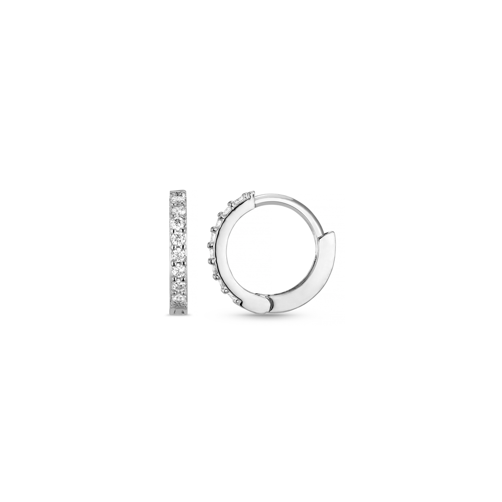 orelia Pavé Mini Micro Hoop Earrings - Silver