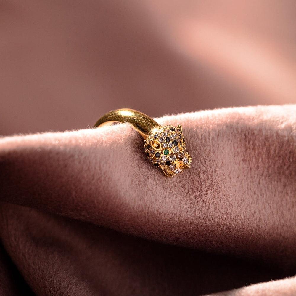Orelia Pave Panther Ring