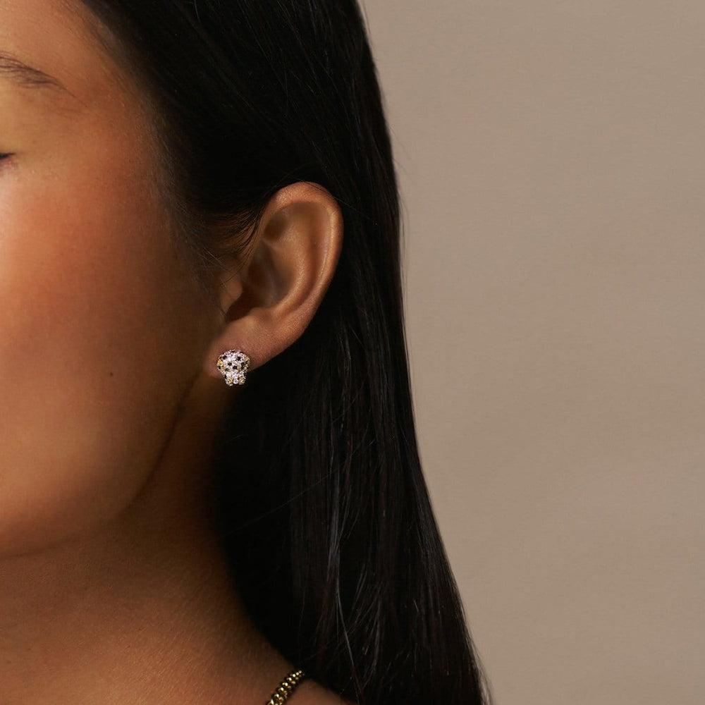 Orelia Pave Panther Stud Earrings