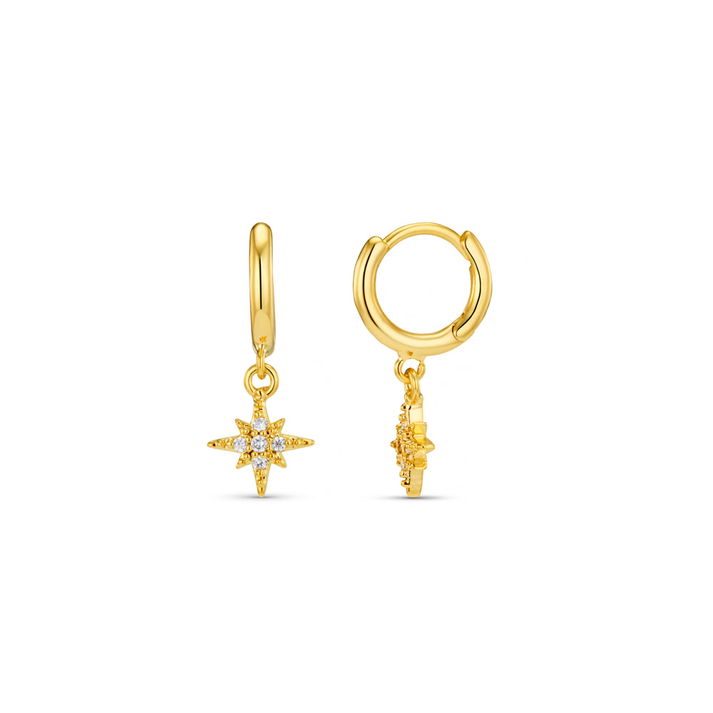 orelia Pavé Starburst Mini Micro Hoop Earrings